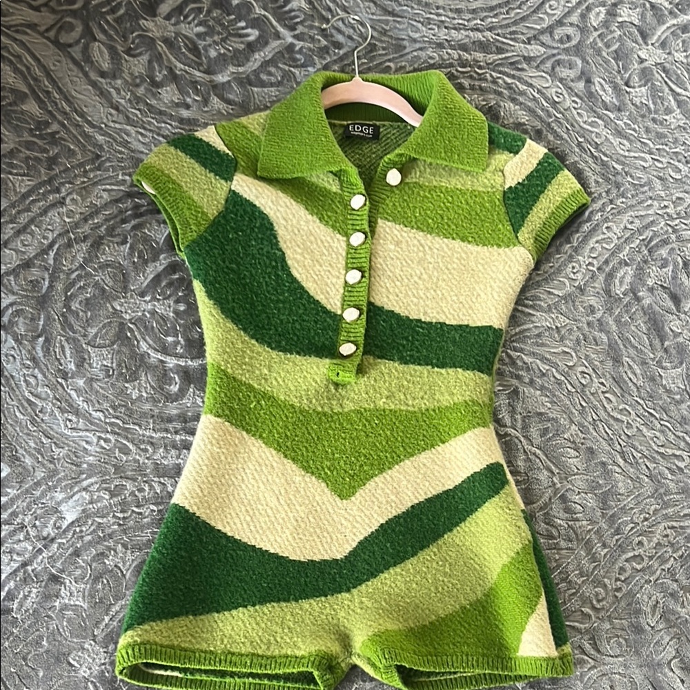 EDGE Green Knit Romper